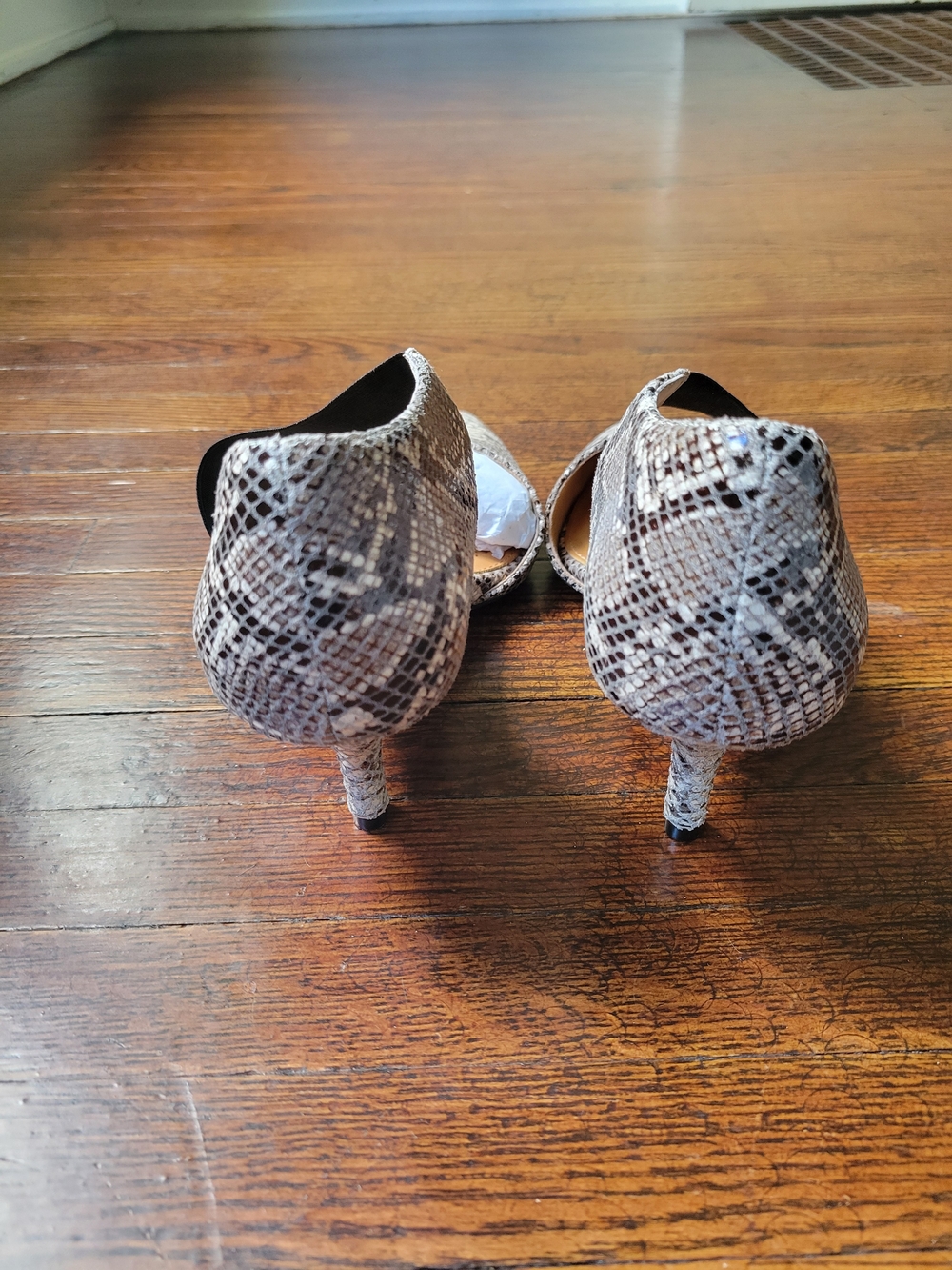 Corso Como Denice Pumps Snake Print Leather Point Toe Elastic Strap Size 5 1/2M - Picture 4 of 15